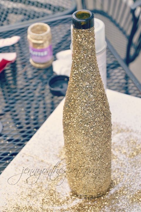 Wine Bottle Full of Glitter