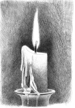Candle Drawing Where White Is Negative