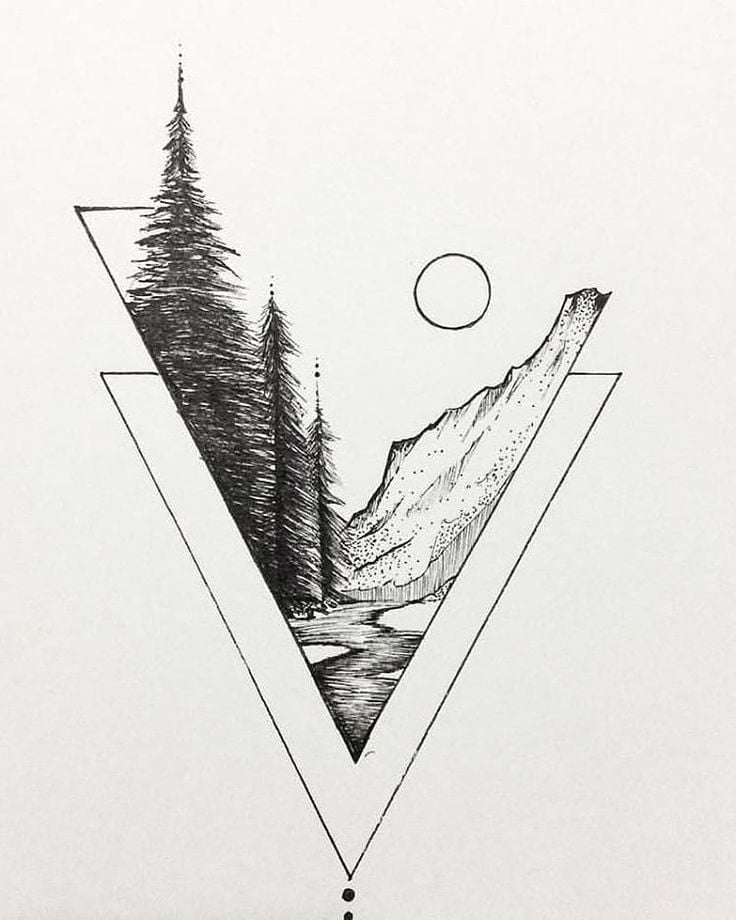 Landscape Tattoo Drawing Ideas