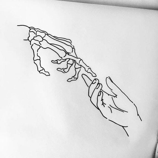 Hand, Skeleton, Butterflies Tattoo Drawing Ideas