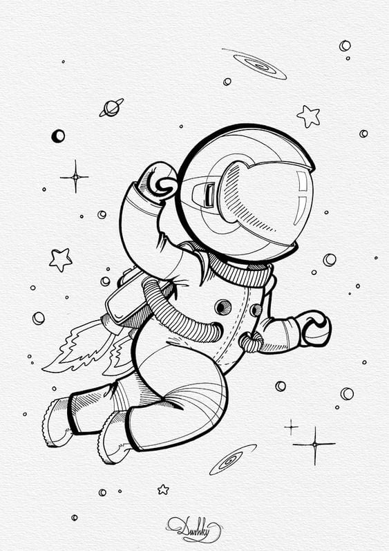 Space doodle hand drawn vector clip art objects illustration 11991563  Vector Art at Vecteezy
