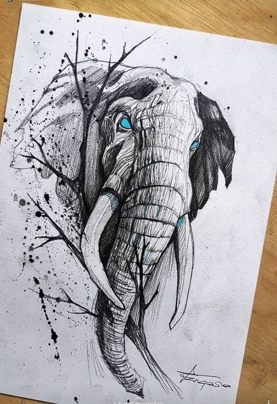 Elephant Tattoo Drawing Ideas