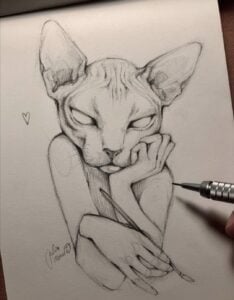 Cat Tattoo Drawing Ideas