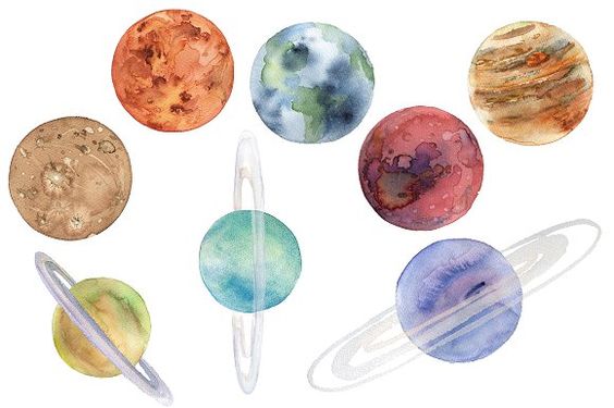 Solar System Watercolor