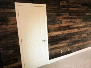 Decorative Dark Pallet Wall Installation