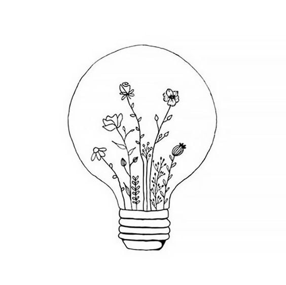 Drawing Plants in a Light Bulb
