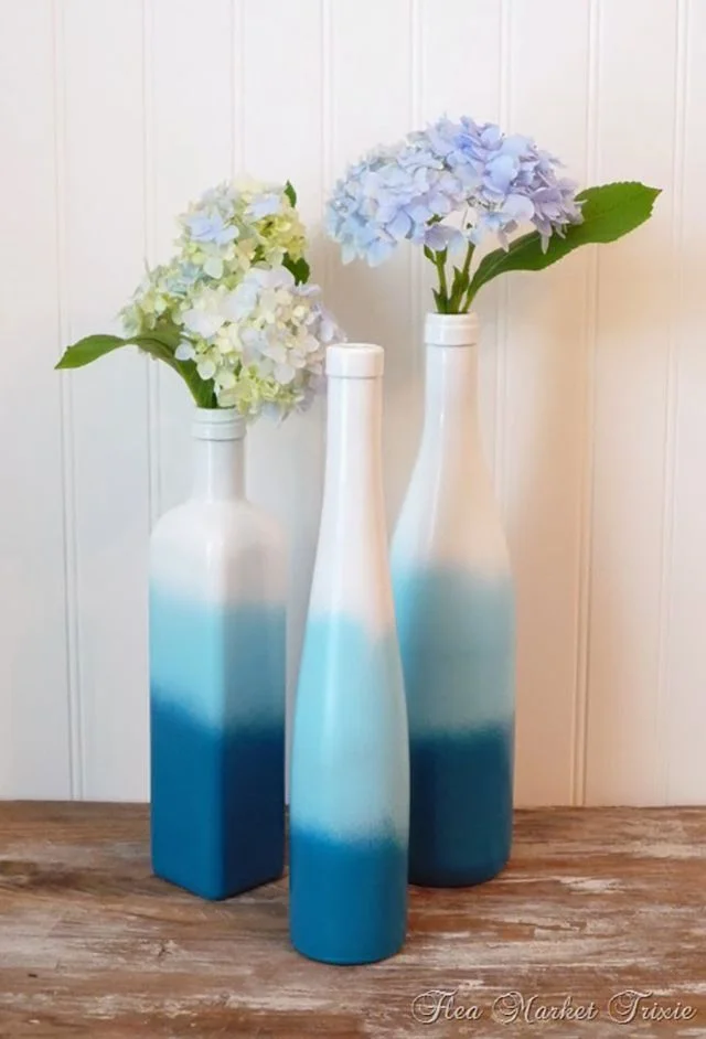 Ombre-Colored Old Bottles