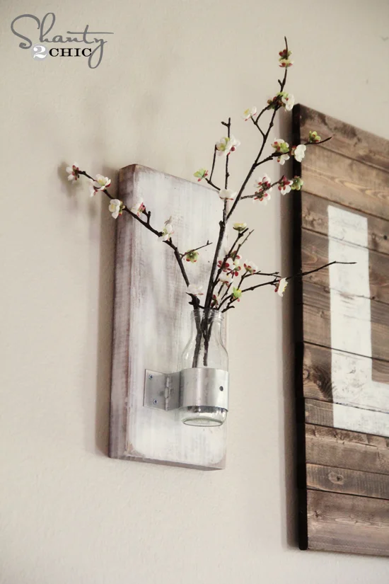 Wood Pallet Wall Vase Décor