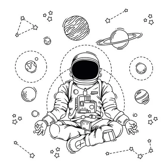 Astronaut Floating In Space Drawing High-Res Vector Graphic - Getty Images