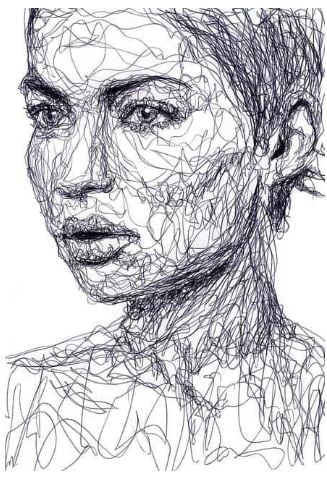Woman Sculpted by an Endless Line