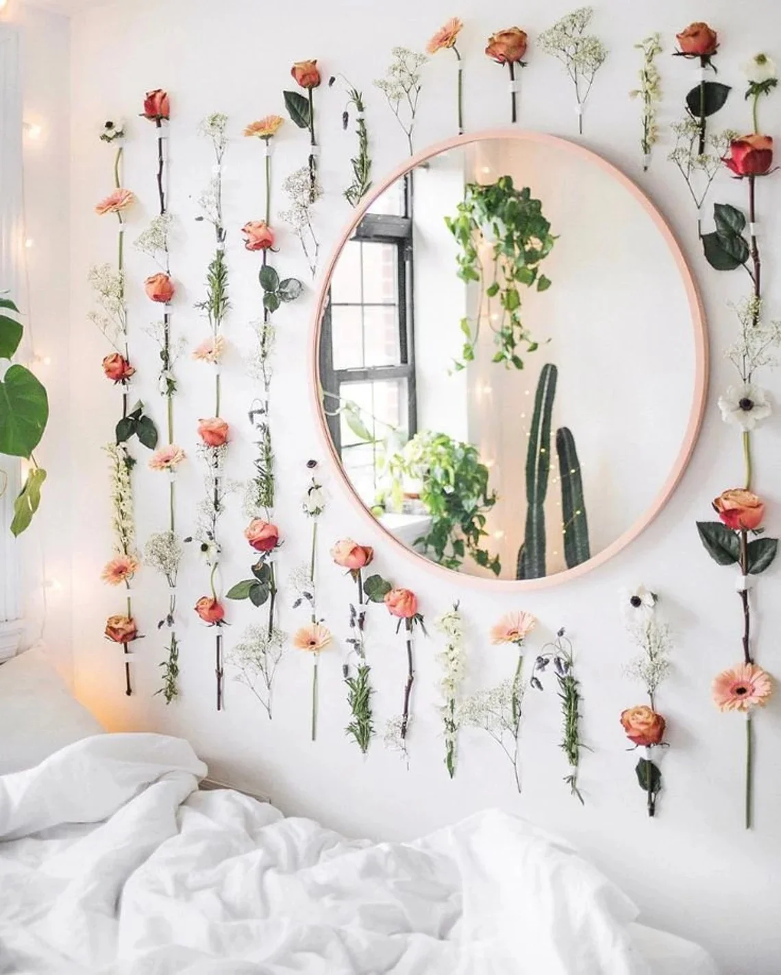 Faux Flowers Wall Display