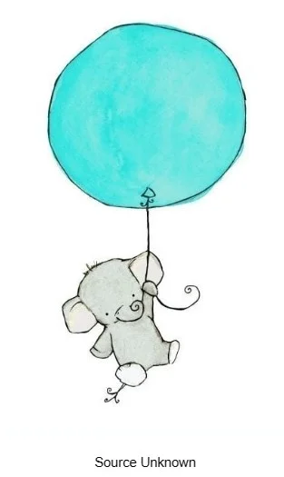 Elephant With a Big Balloon