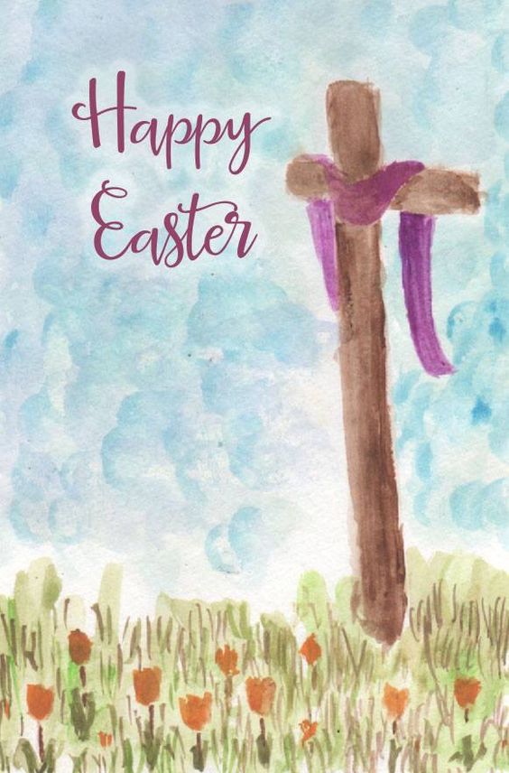 Easter Cross Watercolor
