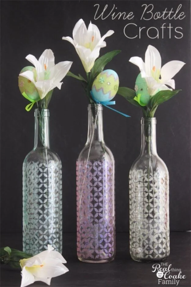 Etched Wine Glass Bottle