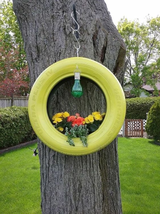 Hanging Tire Planter