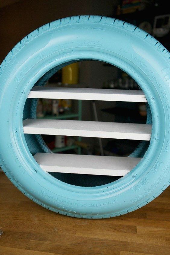 DIY Tire Toy Shelves
