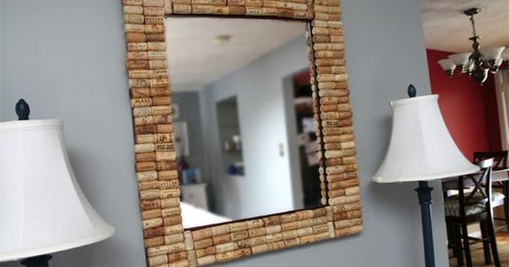 DIY Wine Cork Mirror Frame