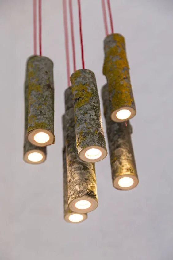 Hanging Wood Branch Pin Lights