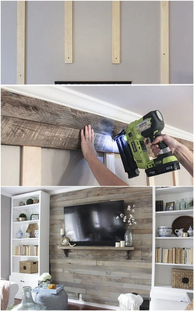 Wood Accent TV Wall