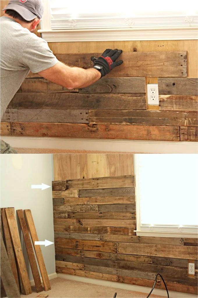 Pallet Wall on Plywood