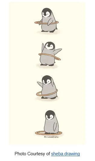 Penguin Playing Hula Hoop