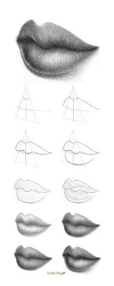 Lips Drawing Step by Step