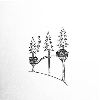 A Tree House Graphic Illustration