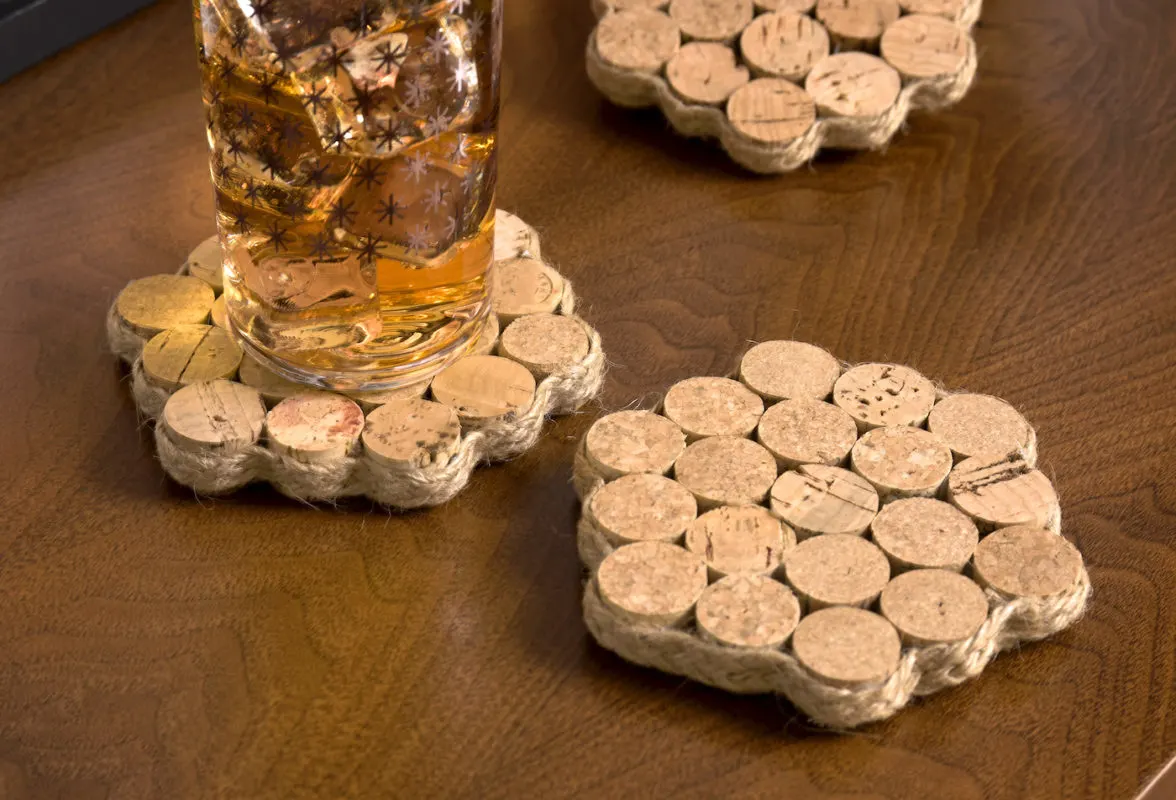 Wine cork coasters