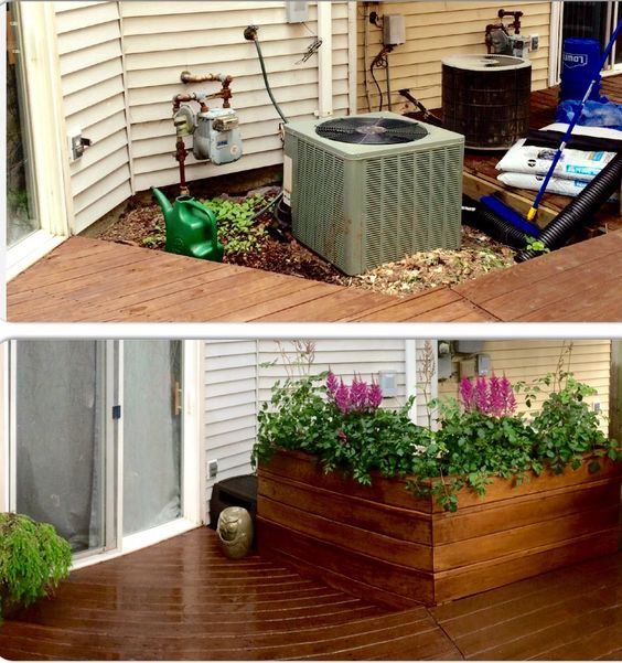 Hide Outdoor Unit With Large Planters