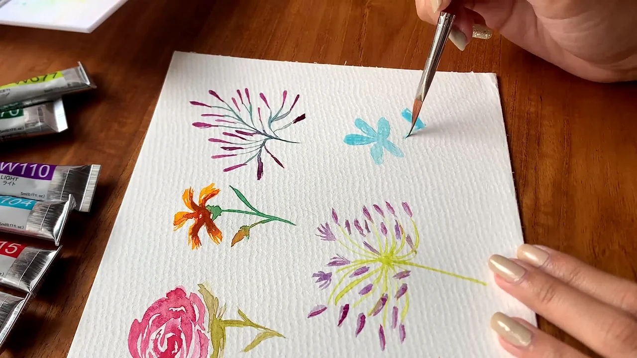 Painting Periwinkle Flowers