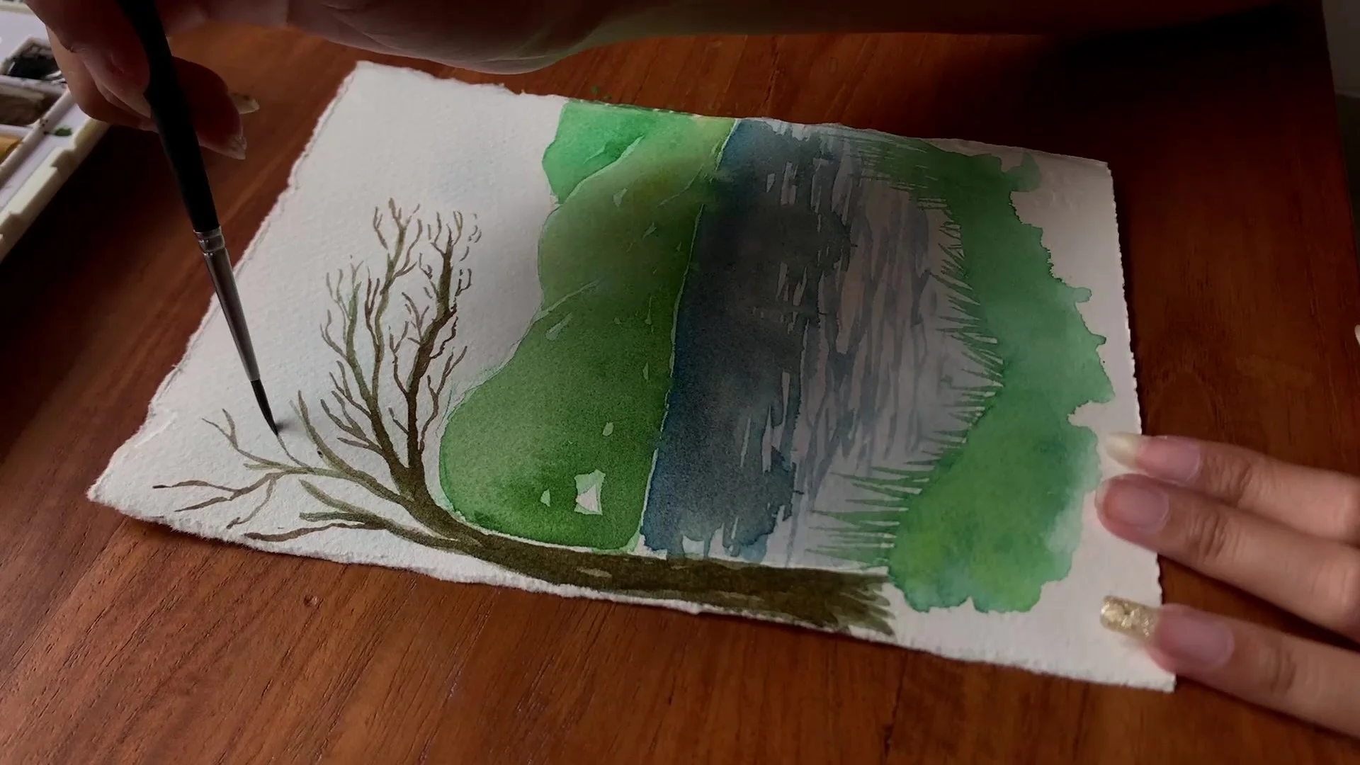Painting The Second Layer Of The Tree