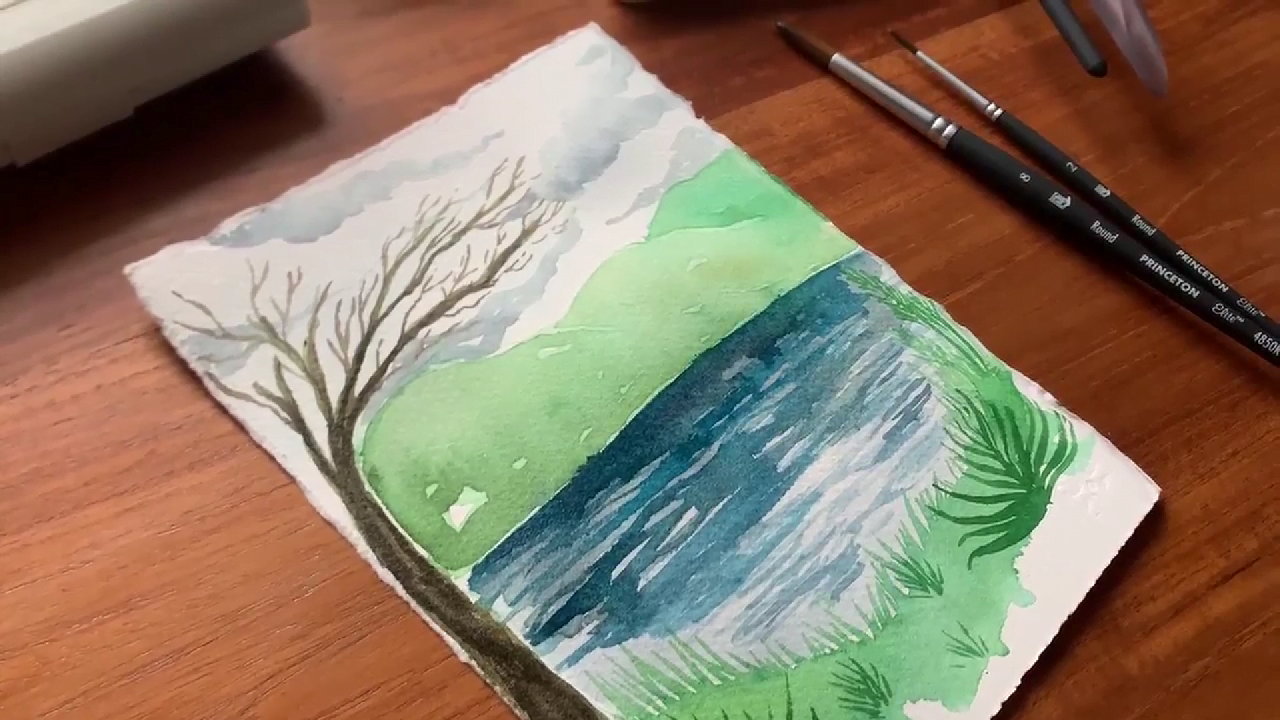 Paint A Lake In Watercolor