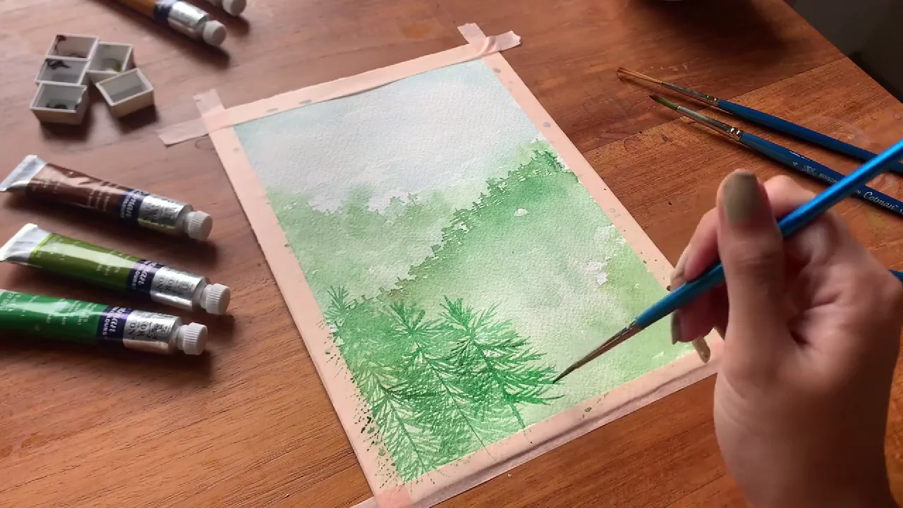Paint A Pine Forest In Watercolor