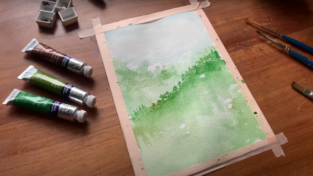 Painting A Pine Forest In Watercolor