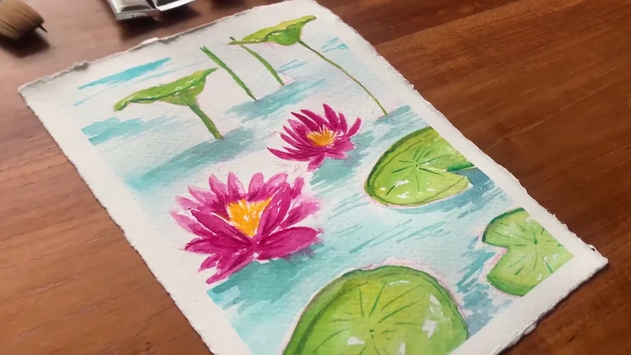 Paint Lotus In Watercolor
