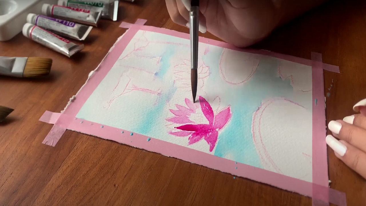 How To Paint Lotus In Watercolor