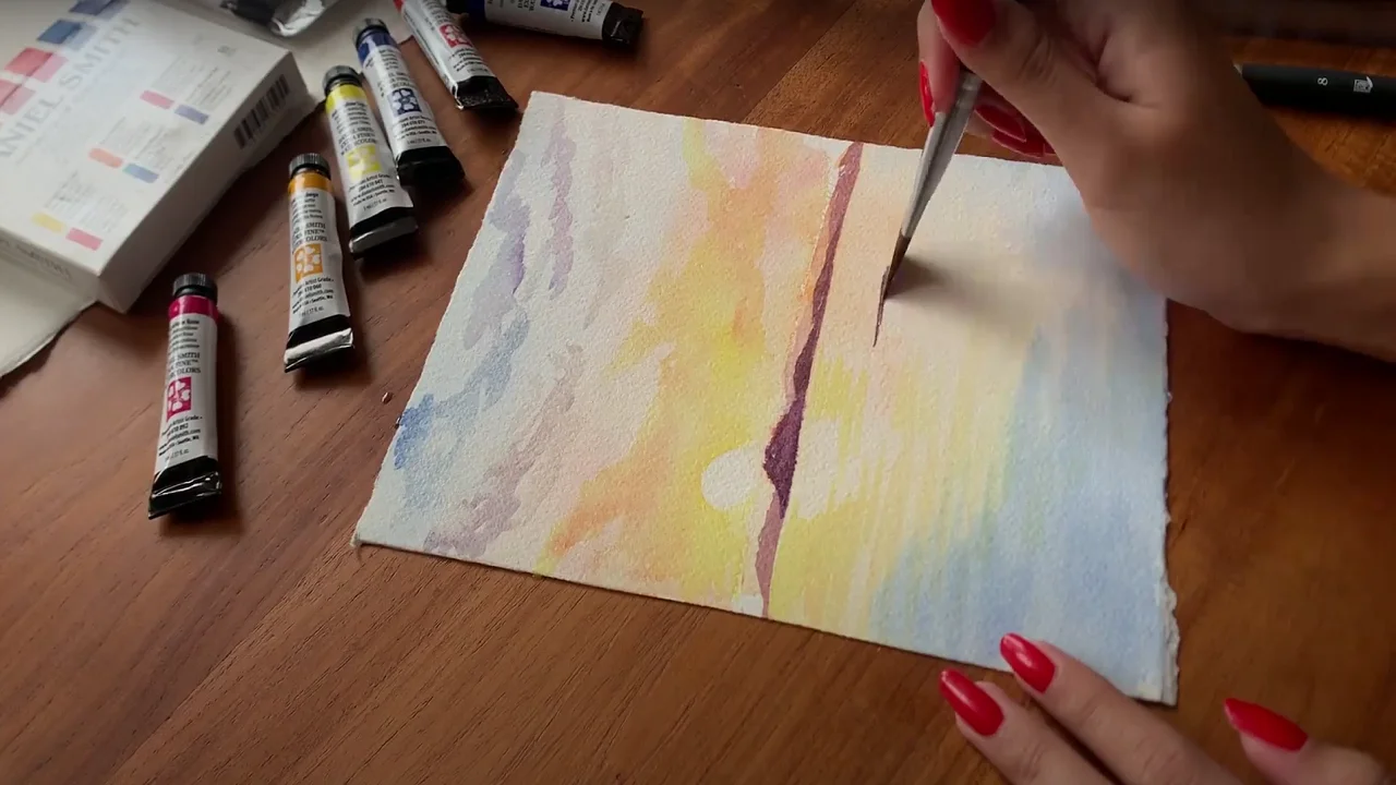 Sunset Painting In Watercolor 1