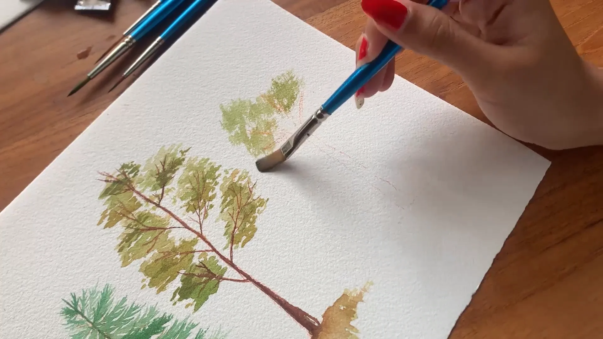 Paint The First Layer Of Teak Tree