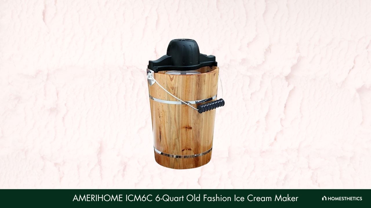 AMERIHOME ICM6C 6 Quart Old Fashion Ice Cream Maker