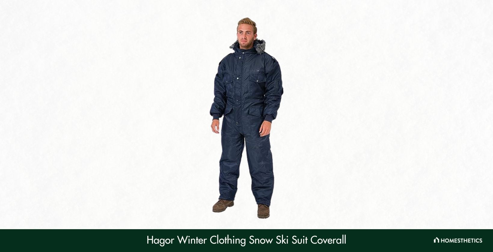 thumbnail image 2 of Worker Insulated Coverall Snowsuit - Blue, Military Style, Unisex Winter Workwear 2 of 3