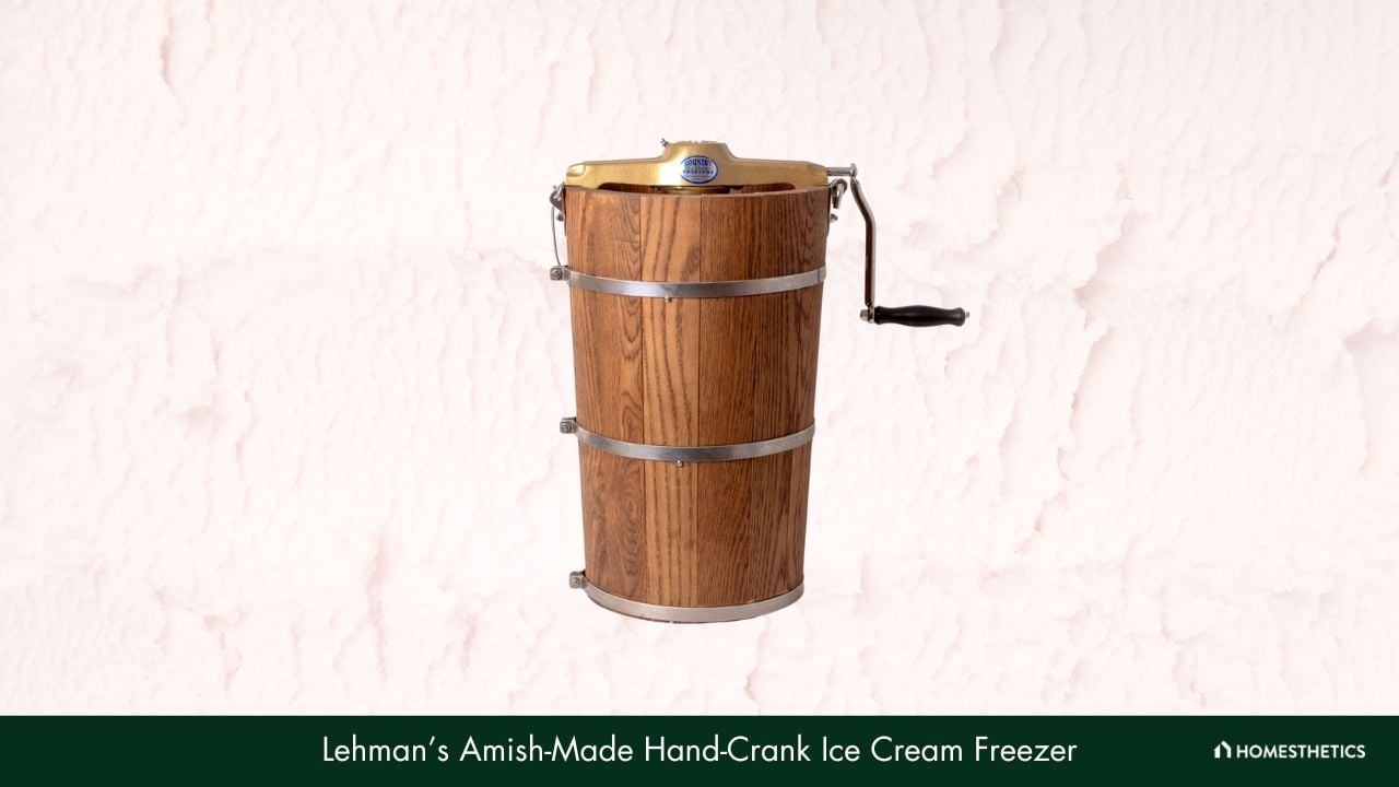 Lehmans Amish Made Hand Crank Ice Cream Freezer