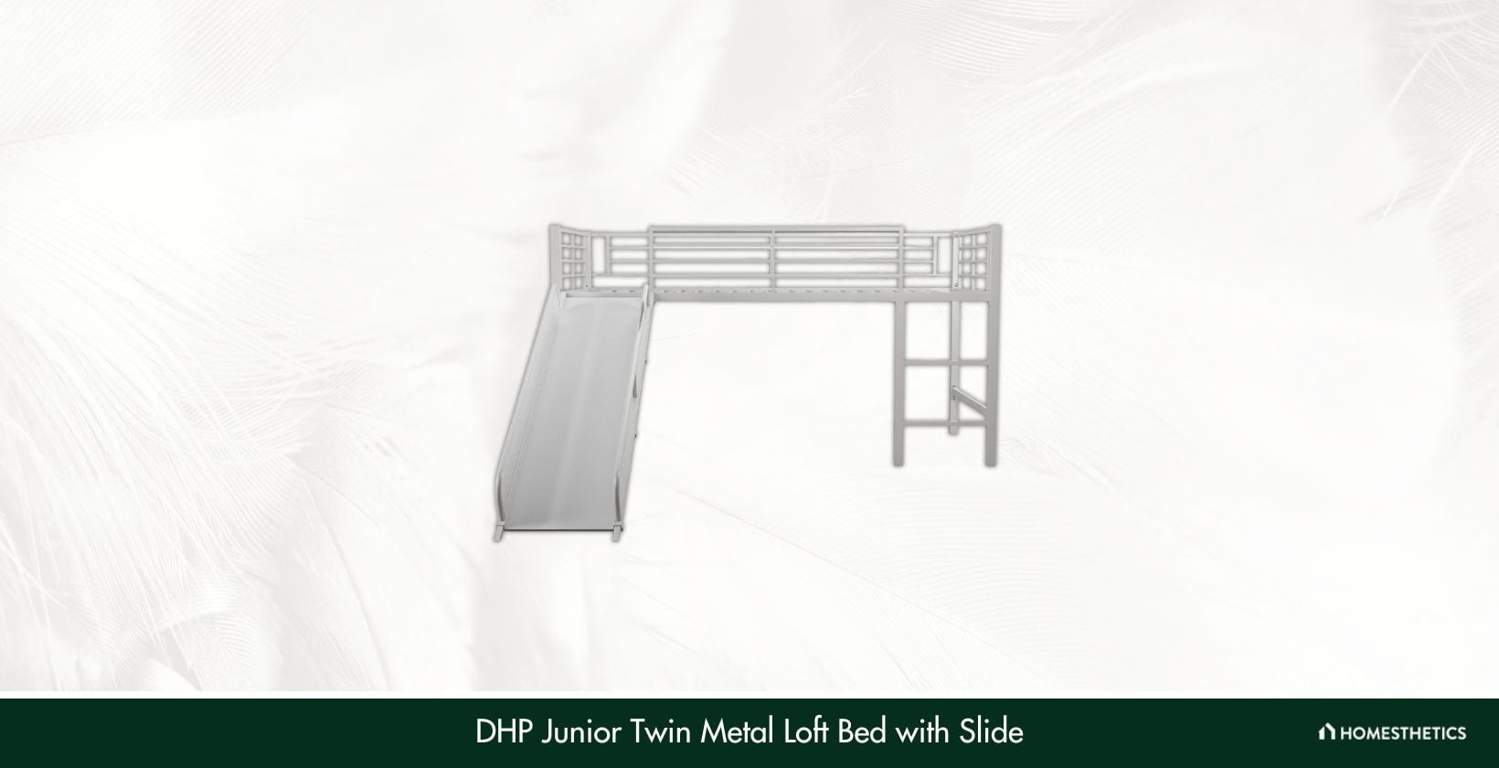 ‎DHP Junior Twin Metal Loft Bed with Slide 005513098