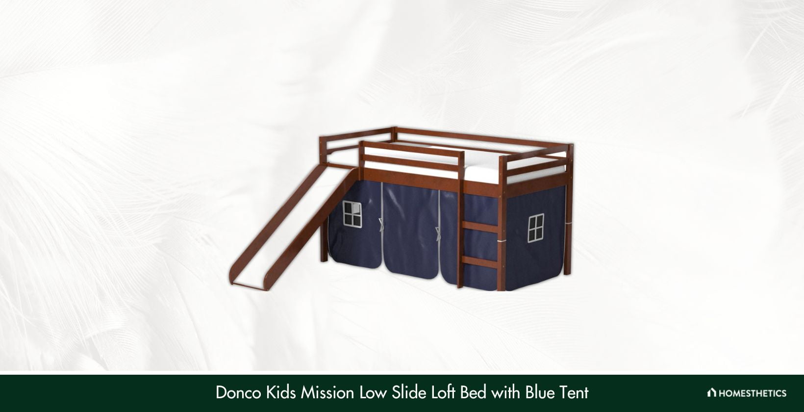 ‎Donco Kids Mission Low Slide Loft Bed with Blue Tent 750TE B