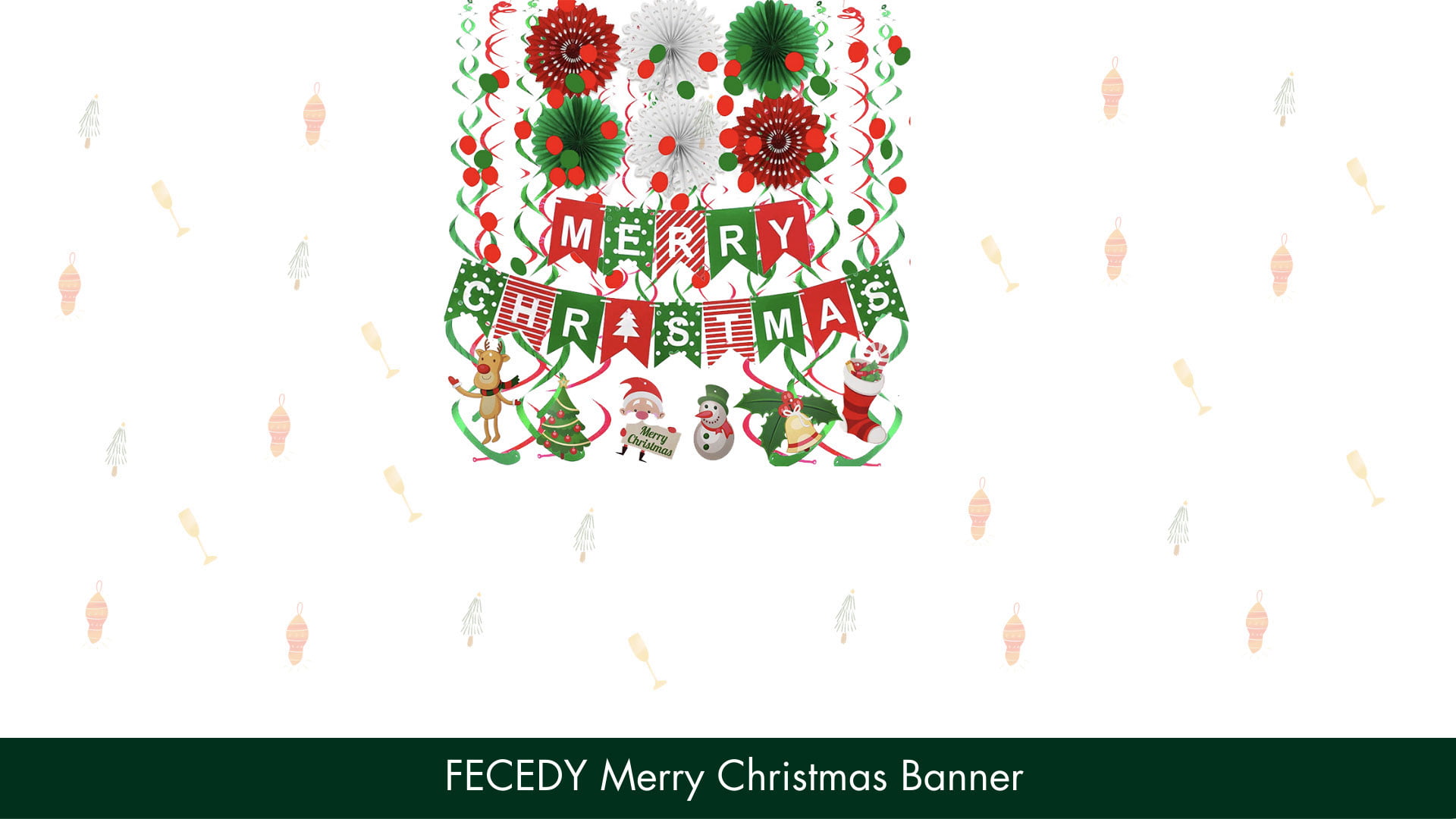 FECEDY Merry Christmas Banner