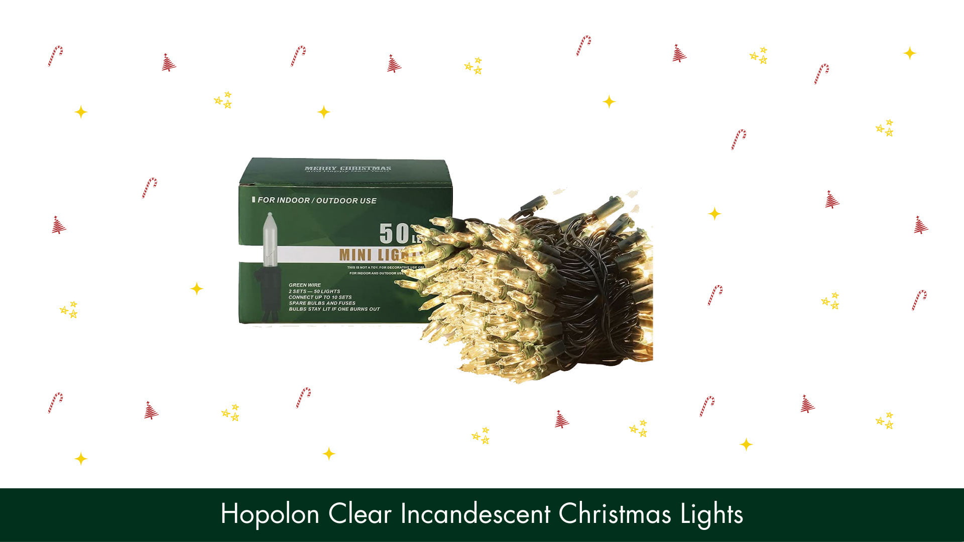 Hopolon Clear Incandescent Christmas Lights