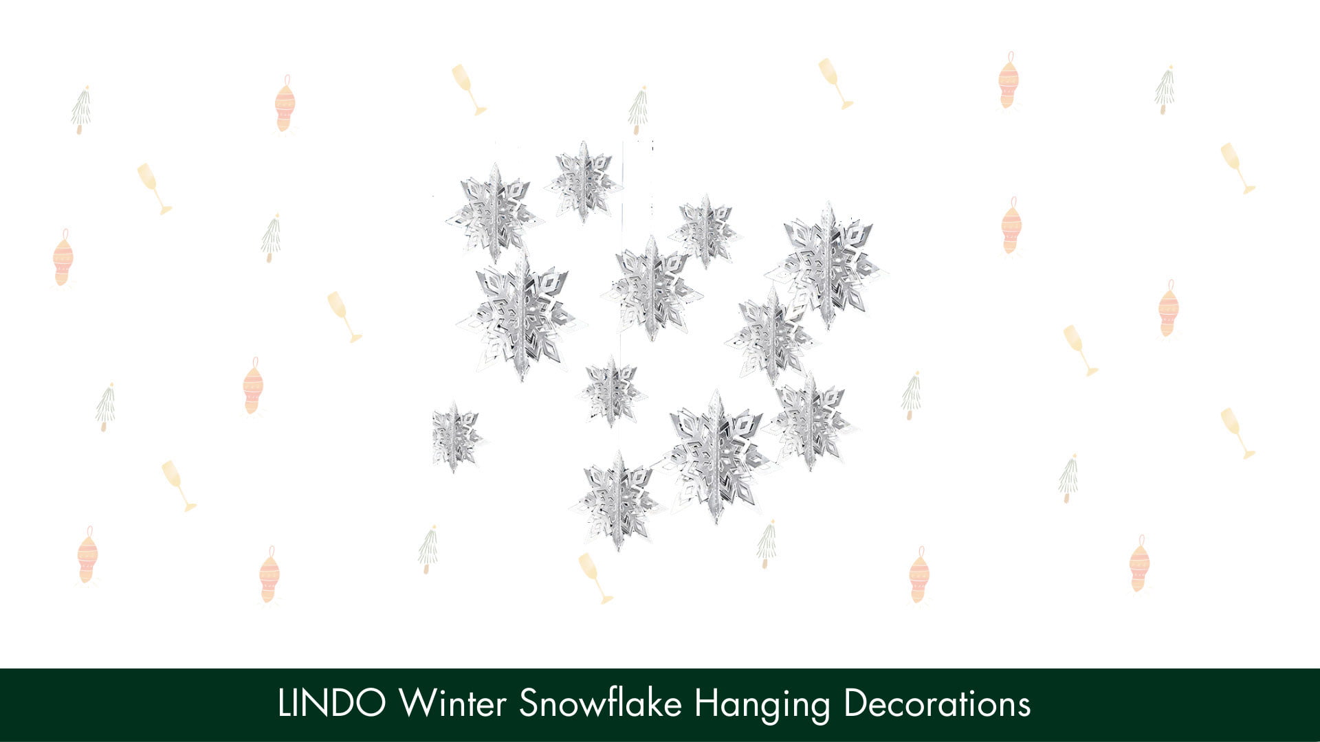 LINDO Winter Snowflake Hanging Decorations