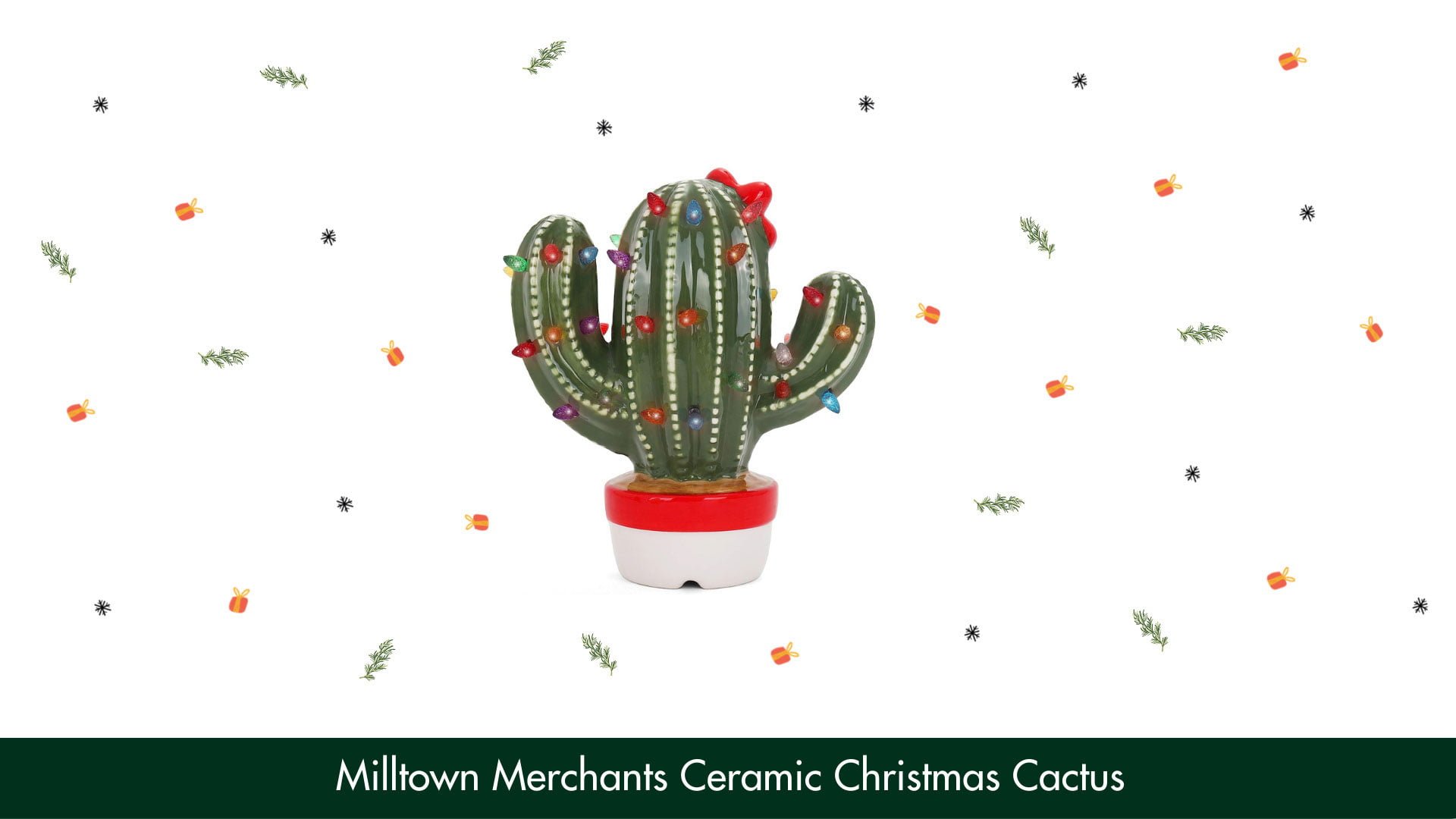 Milltown Merchants Ceramic Christmas Cactus