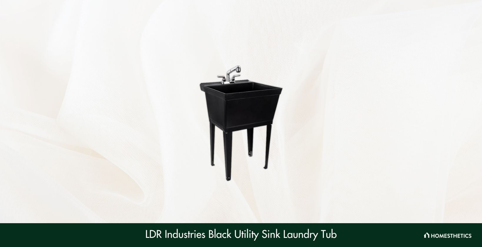 ‎LDR Industries Black Utility Sink Laundry Tub 040 JS6000BLK
