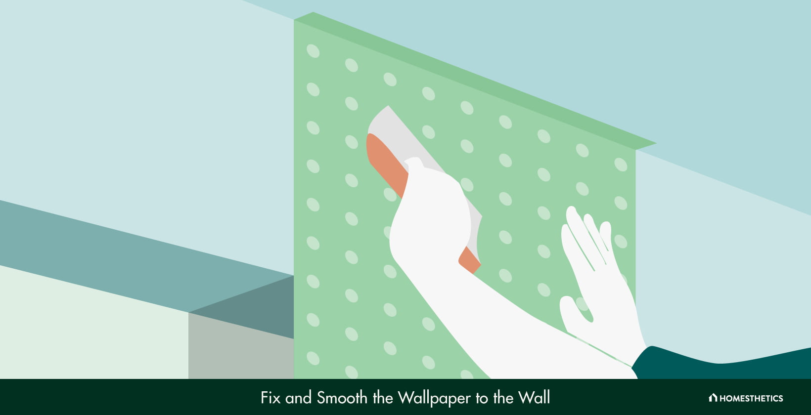 Fix and Smooth the Wallpaper to the Wall 1