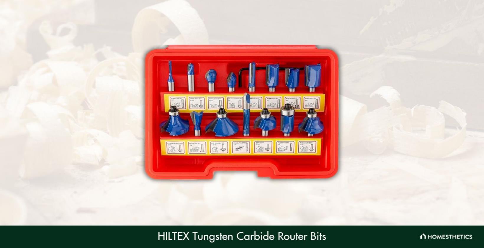 1. HILTEX Tungsten Carbide Router Bits